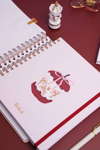 Matt Notebook 19x21 cm Pătrat Elastic Spiral Copertă Tare Blocnotes cu rigle