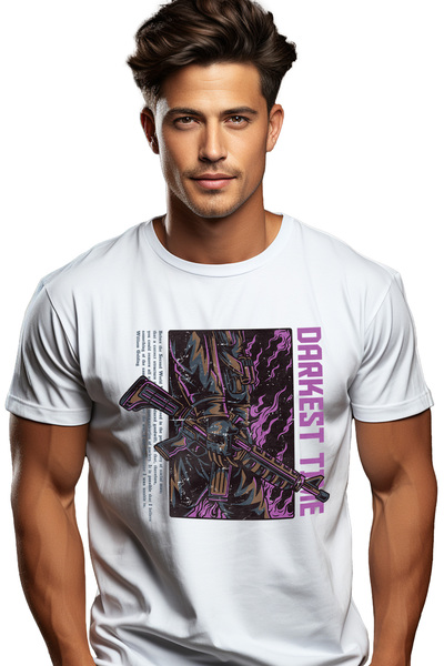 StoryGift Romania Tricou Barbati Cu Soldat Armata Razboinic Cu arma Mitralier...