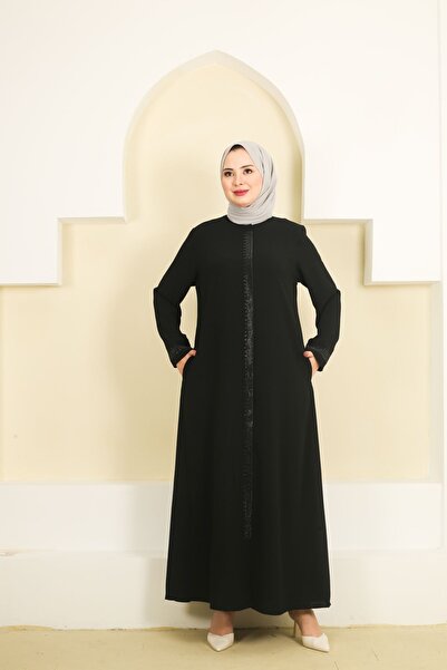 Moda İncir 8013 KISA UZUN TAŞLI FERACE