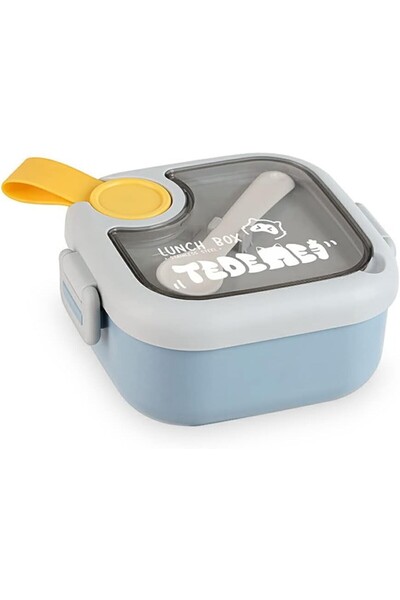 Flippy children's lunch box, 750 ml, two compartments, spoon & plastic scissors, leak-resistant, blu