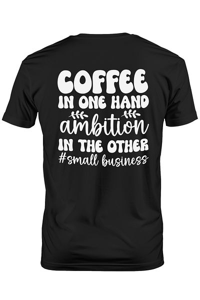 StoryGift Romania Men's T-shirt for businessmen with the message "Coffee in one hand, ambition in the other. #inSTG