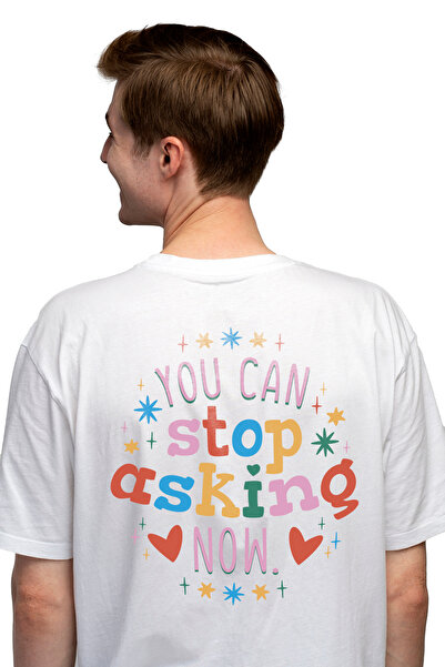 StoryGift Romania Tricou bărbătesc cu mesajul „You Can Stop Asking Now” (Nu p...