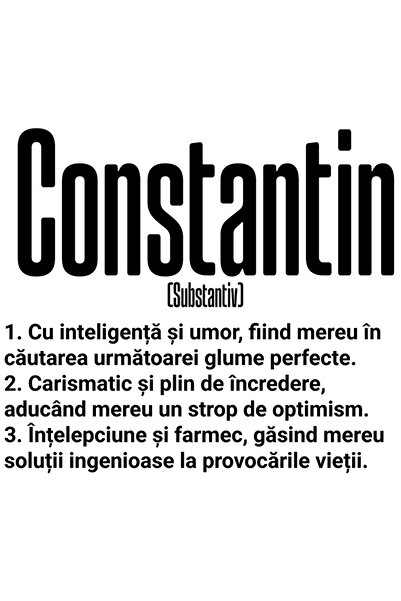 StoryGift Romania Sticker Eticheta 50CM Cu Numele Constantin, Inteligenta, Um...