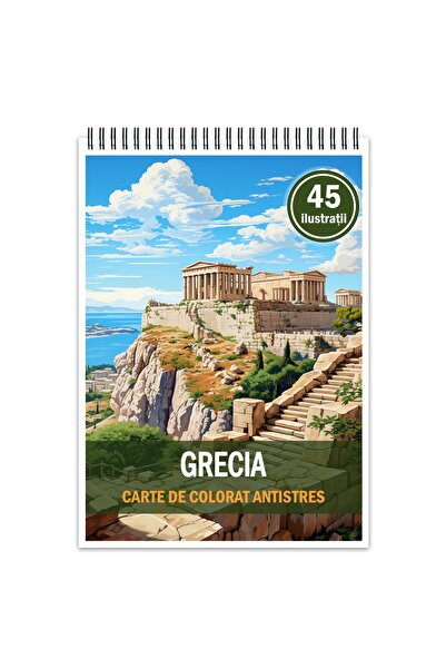 Legendary Gifts Carte de colorat antistres, 45 de ilustrații Grecia, 96 de pagini, Format: A5