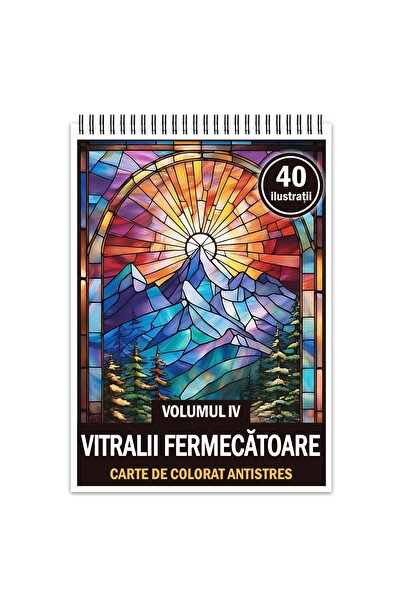 Legendary Gifts Carte de colorat antistres, 40 de ilustrații cu vitralii fermecătoare - Volumul IV, Format: A4