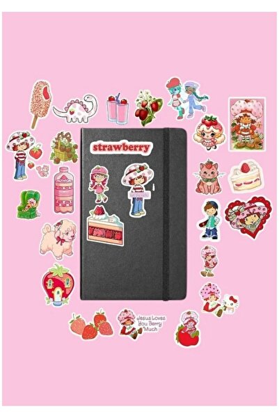 Genel Markalar Çilek Kız Paketi/Bullet Journal Defter Çıkartma Ajanda Laptop ...