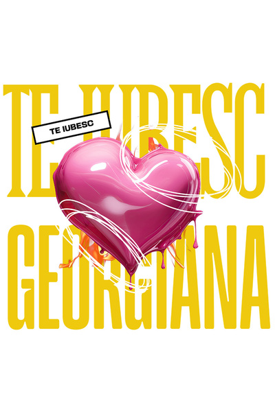 StoryGift Romania Sticker Eticheta 40CM Te Iubesc Georgiana, Dragoste, Inima,...