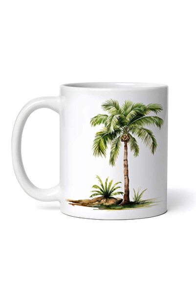 OEM Cană albă personalizată, Palmier cu pui, INOVATIX®. 330ml