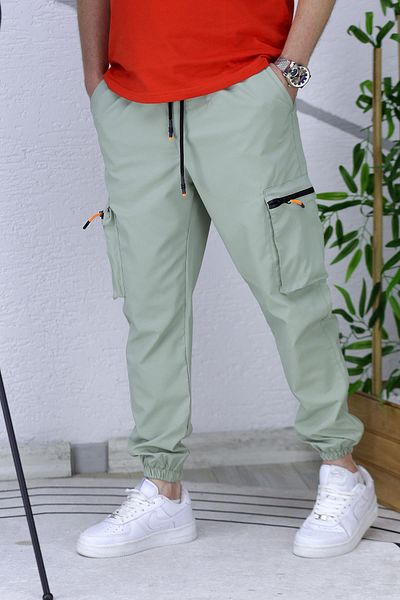 WAFRA Men's Parachute Fabric Cargo Jogger Pants (Slim Fit)
