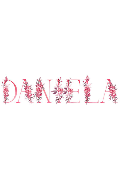 StoryGift Romania Sticker Adeziv 90CM Cu Numele Daniela, Floral, Colorat, Cre...
