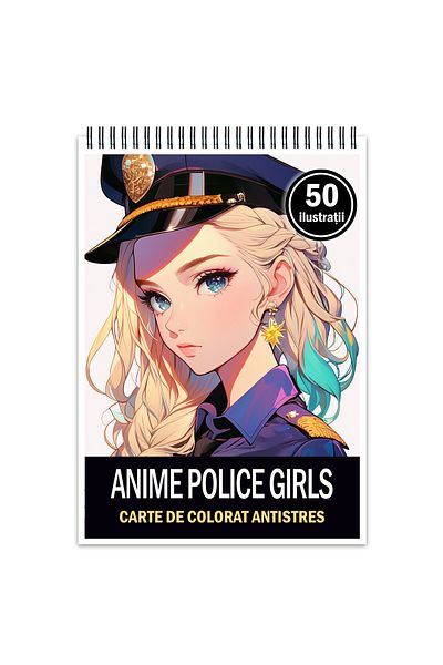Legendary Gifts Anti-stress Coloring Book, 50 Illustrations, Anime Police Girls, 106 Pages, Format: A5
