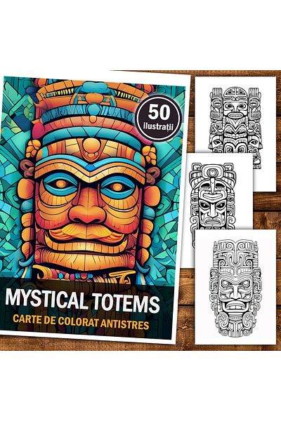 Legendary Gifts Anti-stress Coloring Book, 50 Illustrations, Mystical Totems, 106 Pages, Format: A5
