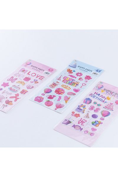 Bimotif 3 pieces of happy birthday sticker set