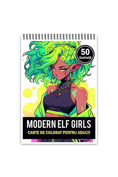 Legendary Gifts Adult Coloring Book, 50 Modern Elves Anime Illustrations, 106 Pages