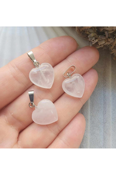 Taş-Mir Pembe Kuvars Kalp Kolye Ucu Aşk Taşı ( 1 Ad. )