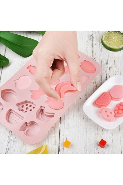 Siliko World Chocolate Fruit Mold Ice Cube Tropical Fruit Jellybean Candy Silicone Mold