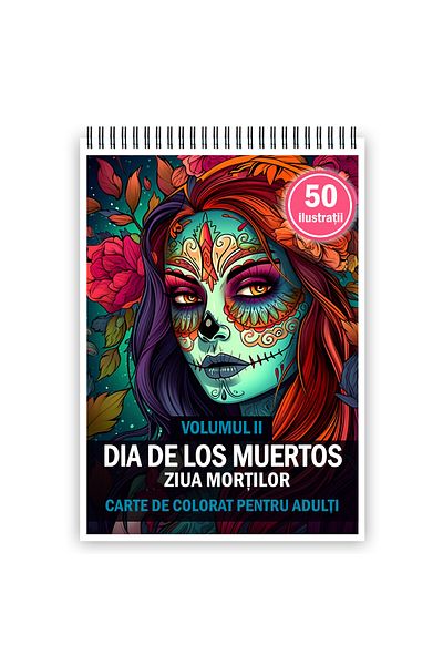 Legendary Gifts Adult Coloring Book, 50 Illustrations, Dia De Los Muertos - Volume Ii, 106 Pages