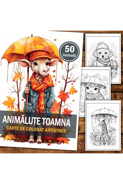 Legendary Gifts Anti-stress Coloring Book, 50 Illustrations Autumn Animals, 106 Pages, Format: A5