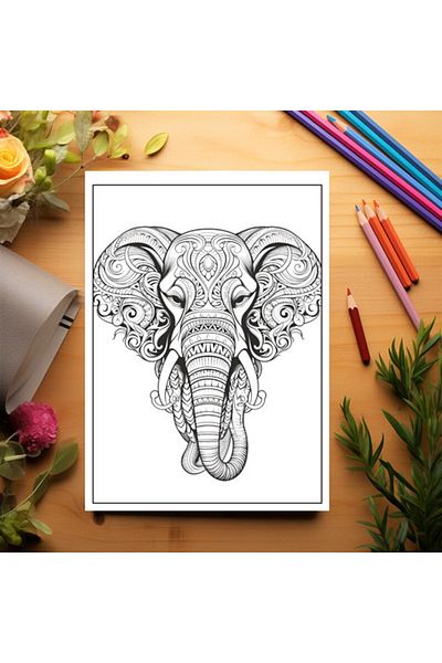 Legendary Gifts Coloring Book, 50 Illustrations, Mandala Animals, 106 Pages, Format: A5