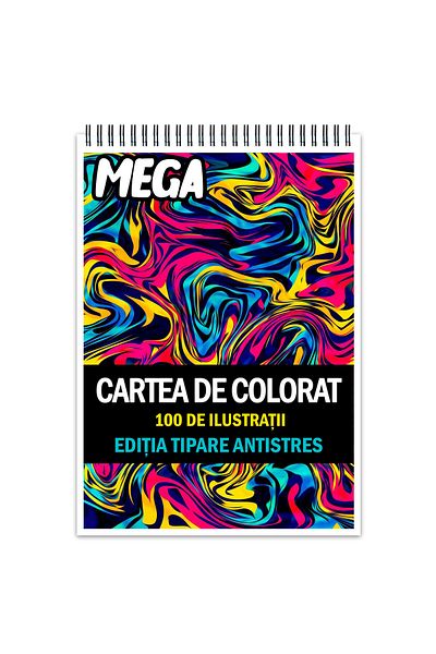 Legendary Gifts Mega Antistress Coloring Book, 100 Illustrations With Antistress Patterns, 206 Pages, Format: A5
