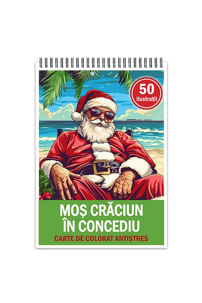 Legendary Gifts Anti-stress Coloring Book, 50 Illustrations, Santa Claus On Vacation, 106 Pages, Format: A5