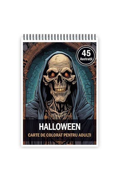 Legendary Gifts Adult Coloring Book, 45 Illustrations, Halloween, 96 Pages, Format: A5
