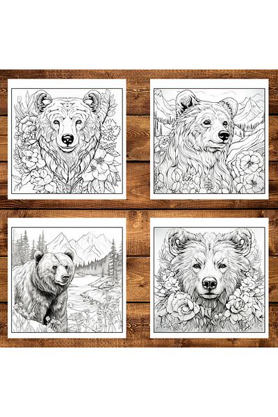 Legendary Gifts Coloring Book, 50 Illustrations, Romanian Bears, 106 Pages, Format: 14.8x14.8cm