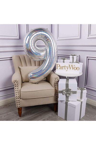 hediyeofisi 100 Cm Silver Gray Large Size Foil 0 Number Balloon 40inc