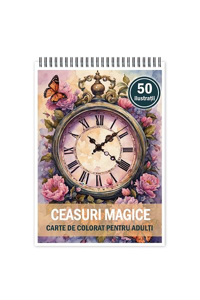 Legendary Gifts Anti-stress Coloring Book, 50 Illustrations, Magic Clocks, 106 Pages, Format: A5