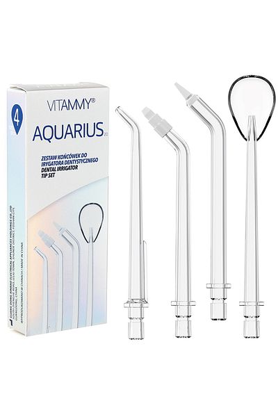 Vitammy Set of 4 professional Vitammy Aquarius nozzle refills, for the Vitammy Aquarius oral irrigator