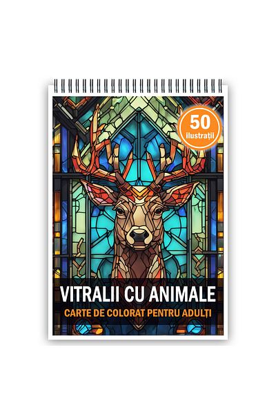 Legendary Gifts Coloring Book, 50 Illustrations, Stained Glass With Animals, 106 Pages, Format: A5