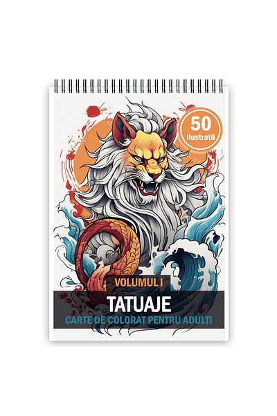 Legendary Gifts Adult Coloring Book, 50 Illustrations, Tattoos - Volume I, 106 Pages, Format: A5