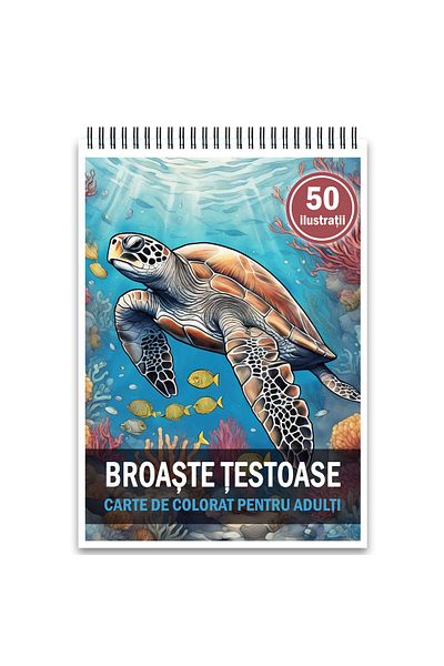 Legendary Gifts Coloring Book, 50 Illustrations, Turtles, 106 Pages, Format: A5