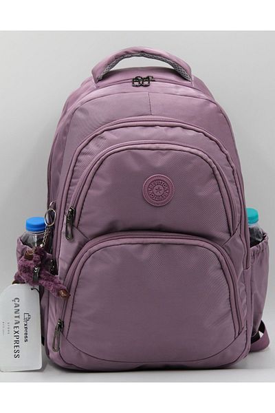 ÇantaExpress 34600 Plum Αδιάβροχο υφασμάτινο σχολικό σακίδιο Unisex Σχολικό σακίδιο