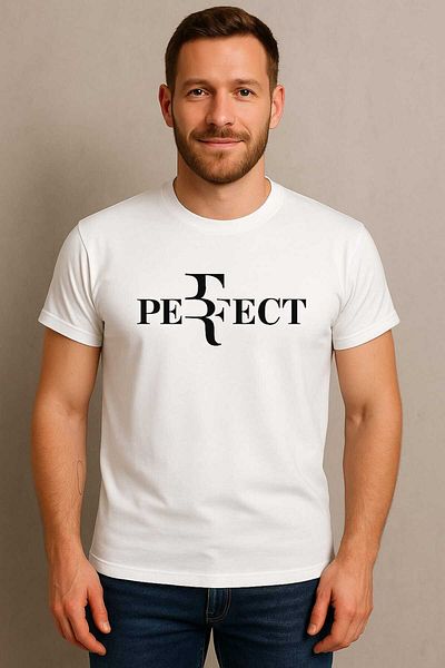 Belifanti Collection Ανδρικό μπλουζάκι από λευκό βαμβακερό τέλειο εμπριμέ