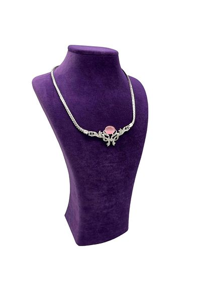 MeGass Dekor Suede Fabric Purple Color Height 27/12 cm Necklace Jewelry Display Manikin