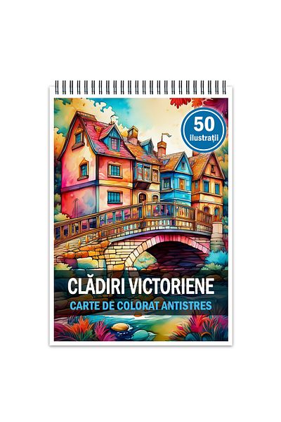 Legendary Gifts Anti-stress Coloring Book, 50 Illustrations Victorian Buildings, 106 Pages, Format: A5