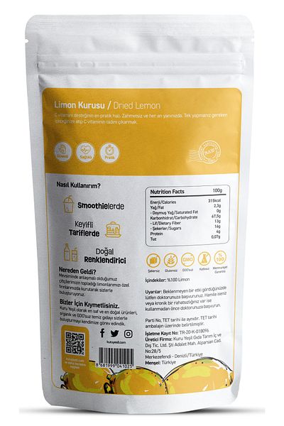 Kuru Yeşil Dried Lemon – Dried Lemon – Dried Lemon - 50 Gr