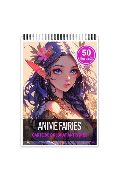 Legendary Gifts Anti-stress Coloring Book, 50 Illustrations, Anime Fairies, 106 Pages, Format: A5