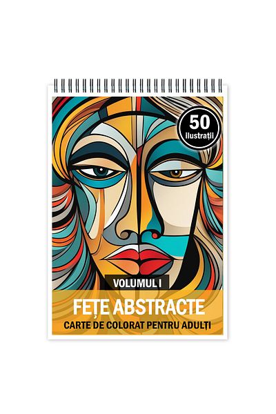 Legendary Gifts Anti-stress Coloring Book, 50 Illustrations, Abstract Faces - Volume I, 106 Pages, Format: A5