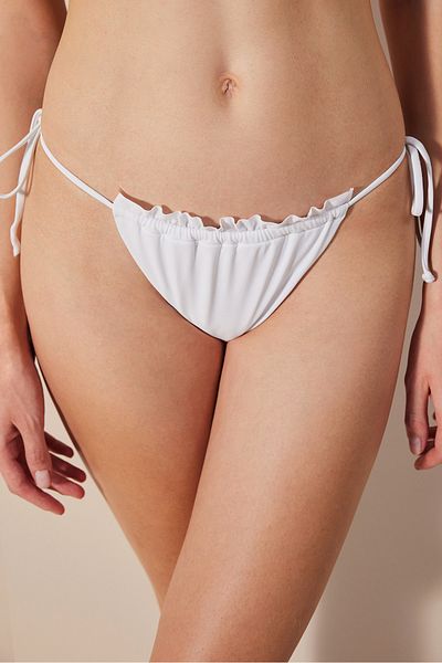 Penti Basic Super Frill Λευκό Μπικίνι Πάτο
