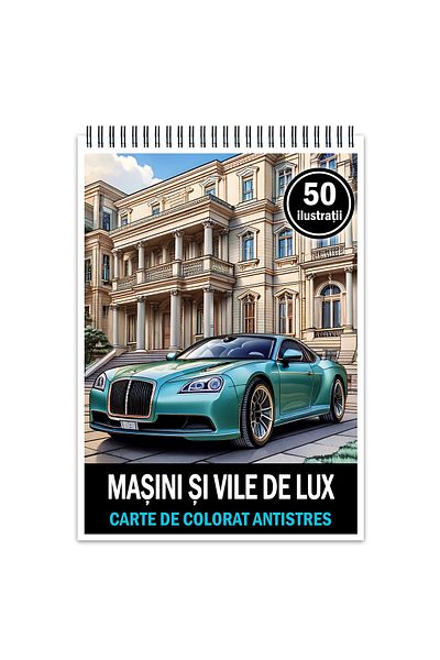 Legendary Gifts Anti-stress Coloring Book, 50 Illustrations Of Luxury Cars And Villas, 106 Pages, Format: A5