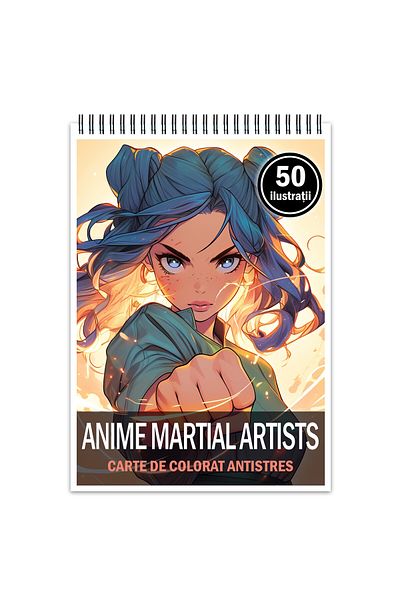 Legendary Gifts Anti-stress Coloring Book, 50 Illustrations, Anime Martial Artists, 106 Pages, Format: A5