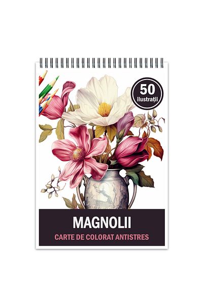 Legendary Gifts Coloring Book For Relaxation And Anti-stress, 50 Illustrations, Magnolias, 106 Pages, Format: A5