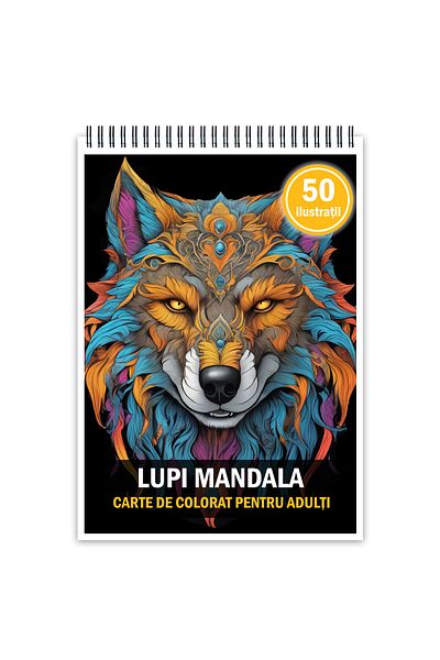 Legendary Gifts Coloring Book For Adults, 50 Illustrations, Mandala Wolves, 106 Pages
