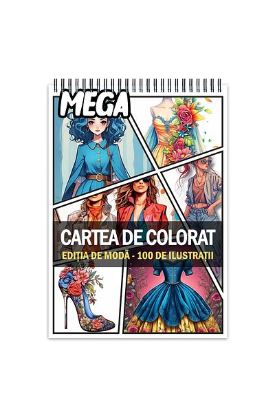 Legendary Gifts Mega Anti-stress Coloring Book, 100 Illustrations, Fashion Edition, 206 Pages, Format: A5