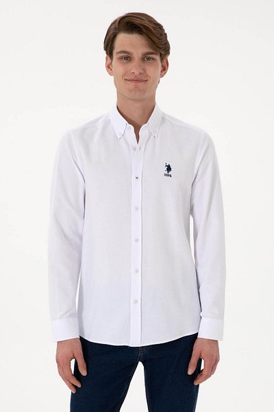 U.S. Polo Assn. Nova025y Λευκό Ανδρικό Πουκάμισο 2083841