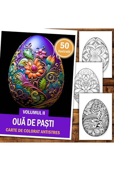 Legendary Gifts Anti-stress Coloring Book, 50 Illustrations Easter Eggs - Volume Ii, 106 Pages, Format: A5