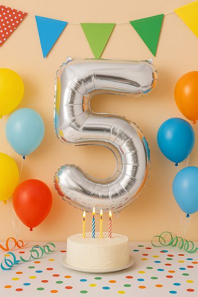 hediyeofisi 100 Cm Silver Gray Large Size Foil 0 Number Balloon 40inc