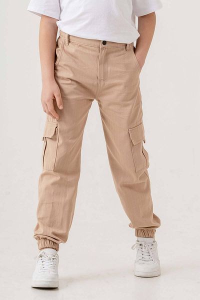 Gold Class Kidswear Double Cargo Pocket Elastic Leg Gabardine Boy's Trousers